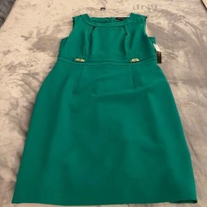 Green sheath dress